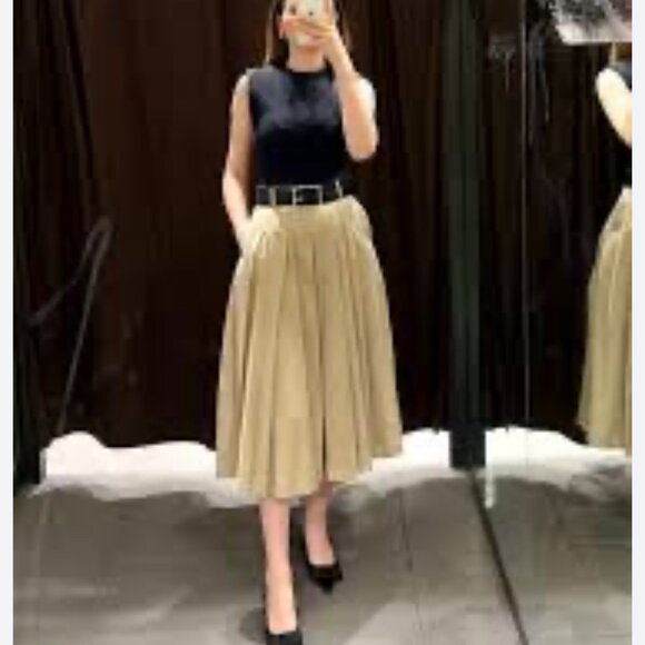 Zara contrast dress with shoulder pad NWOT - Picture 4 of 9